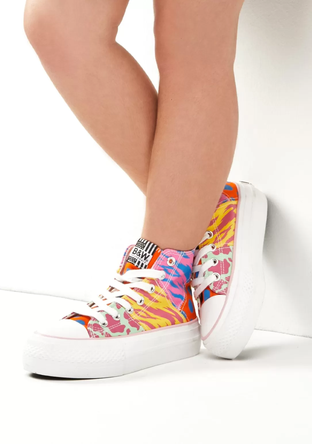 Conguitos Zapatillas | Zapatillas^Zapatillas Altas Patchwork Multicolor B&W