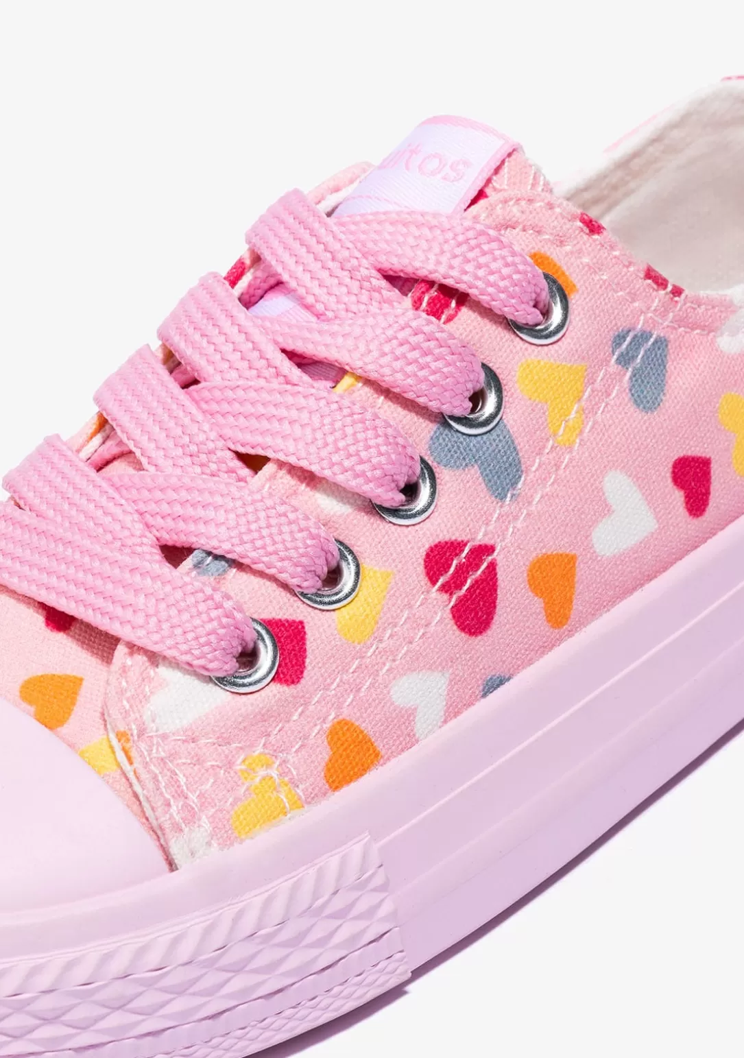 Conguitos Zapatillas^Zapatillas De Niña Cordones Corazón Lona Rosa
